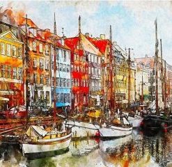 Copenhagen Harbor Paint By Numbers