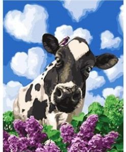 Cow In Flowers Paint By Numbers