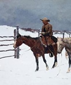 Cowboy in Snow Paint By Numbers