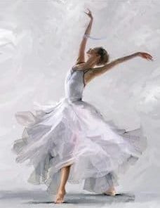 Dancer In White Paint By Numbers