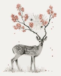 Deer With Flower Paint By Numbers