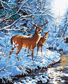 Deers in Winter Paint By Numbers