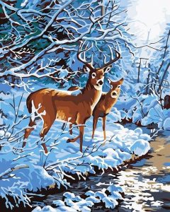 Deers in Winter Paint By Numbers