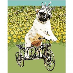 Dog in Tricycle Paint By Numbers