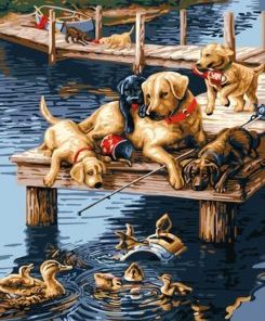 Doggies and Ducks Paint By Numbers