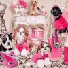 Dogs in Pink Paint By Numbers