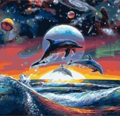 Dolphin At Night Paint By Numbers