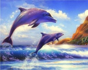 Dolphin In Waves Paint By Numbers