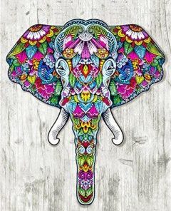 Elephant Embroidery Paint By Numbers