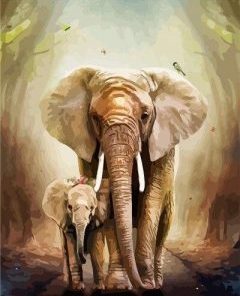 Elephant Mother Paint By Numbers