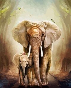 Elephant Mother Paint By Numbers