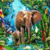 Elephants in Jungle Paint By Numbers