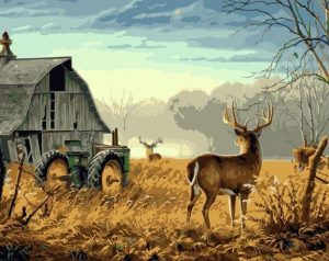 Farm Deer Paint By Numbers