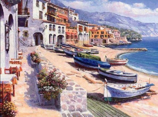 Fishermen Village Paint By Numbers