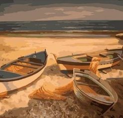 Fishing Boats Landscape Paint By Numbers