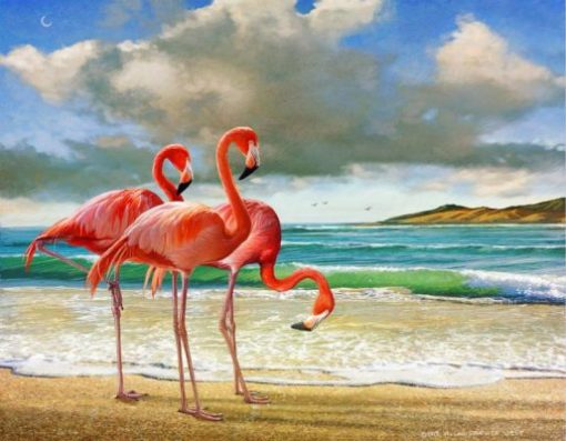 Flamingo At Beach Paint By Numbers