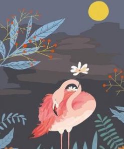 Flamingo At Night Paint By Numbers