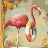 Flamingo Swimming Paint By Numbers