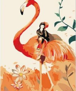 Flamingo and Girl Paint By Numbers