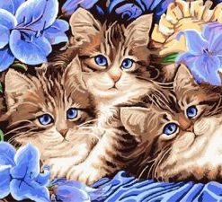 Floral Cats Paint By Numbers