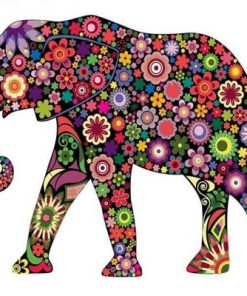 Floral Elephant Paint By Numbers