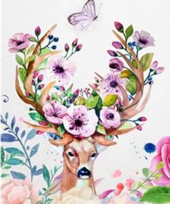 Flower Deer Paint By Numbers