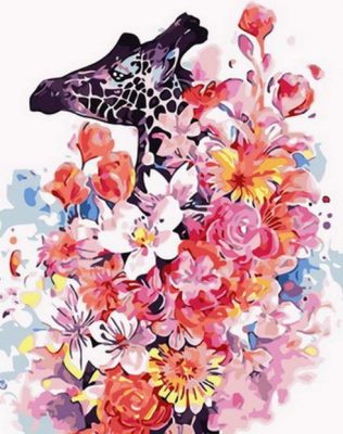 Flowers Giraffe Paint By Numbers