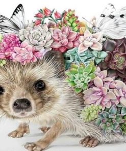 Flowers Hedgehog Paint By Numbers