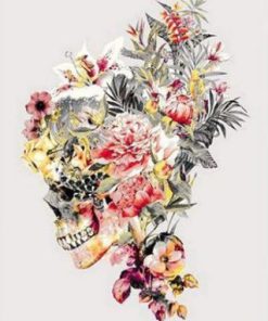 Flowers Skull Paint By Numbers