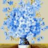 Flowers in Blue Paint By Numbers