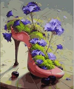 Flowers in Shoe Paint By Numbers