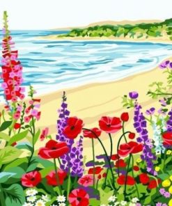 Flowers on Beach Paint By Numbers