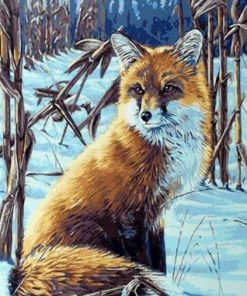 Fox in Snow Paint By Numbers