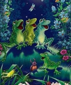 Frogs In Swamp Paint By Numbers