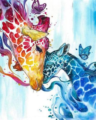 Giraffe And Baby Paint By Numbers