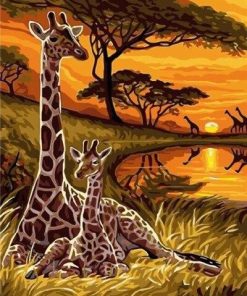 Giraffe Couple paint by numbers