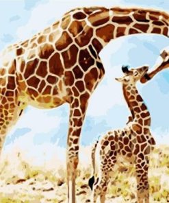 Giraffe Mom Paint By Numbers