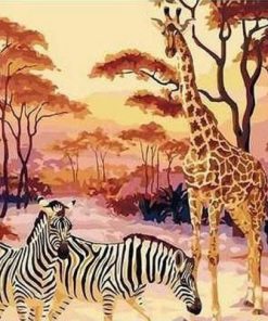 Giraffe and Zebra Paint By Numbers