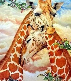 Giraffes Hugging Paint By Numbers