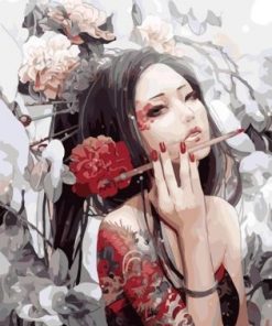 Girl With Roses Paint By Numbers