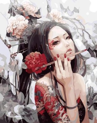 Girl With Roses Paint By Numbers