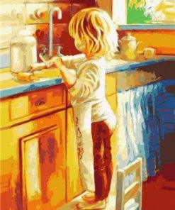 Girl in Kitchen Paint By Numbers