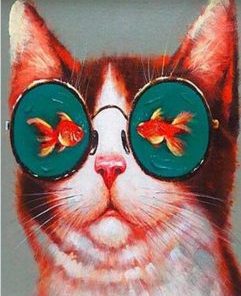 Glasses Cat Paint By Numbers