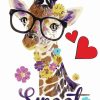 Glasses Giraffe paint by numbers