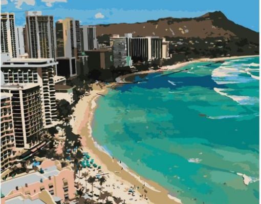 Honolulu Beach Paint By Numbers