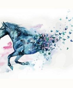 Horse Butterflies Paint By Numbers