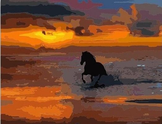 Horse in Sea Paint By Numbers