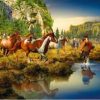 Horses By River Paint By Numbers