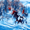 Horses in Snow Paint By Numbers