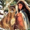 Indian Woman Wolf Paint By Numbers